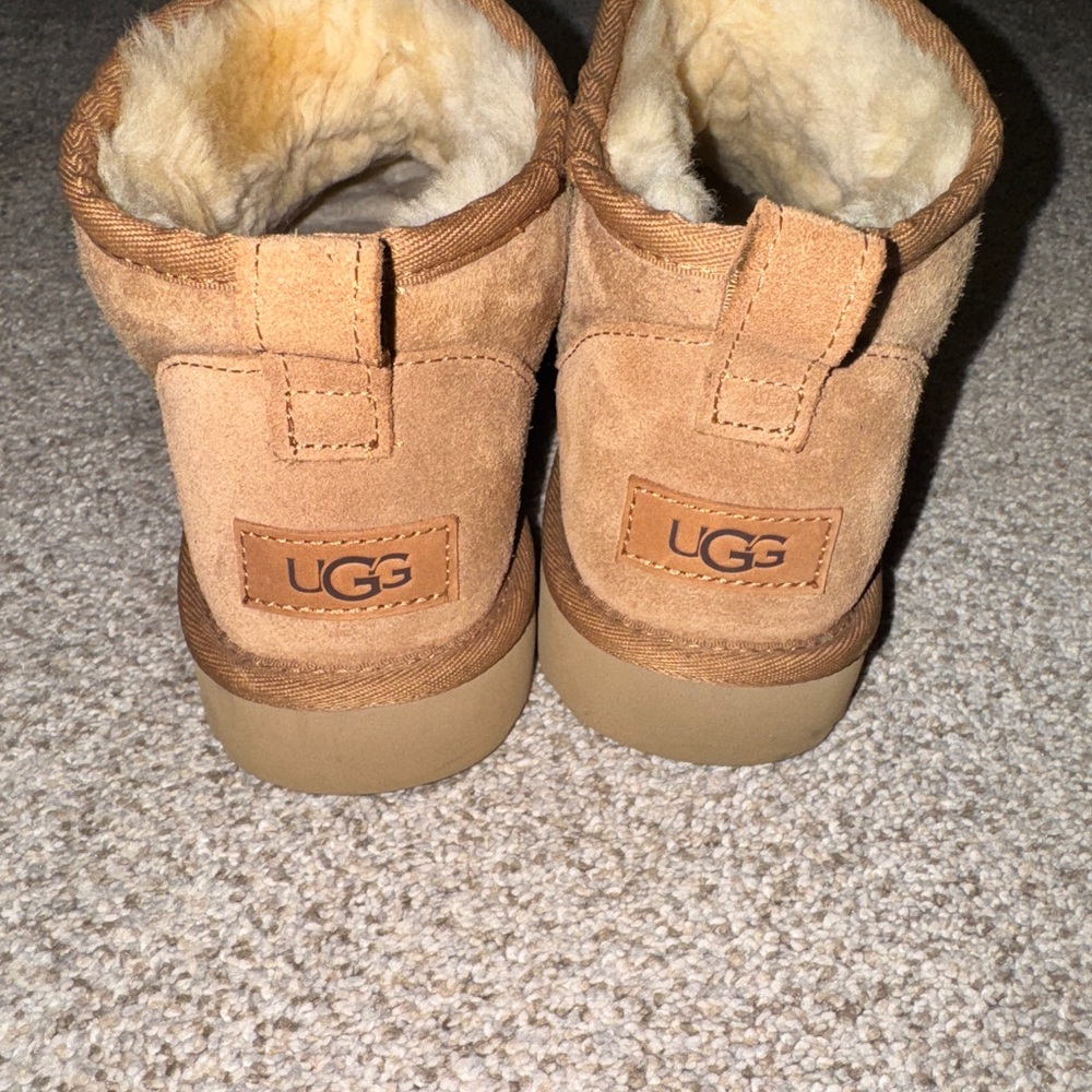 UGG Tan Shearling Boots Mini